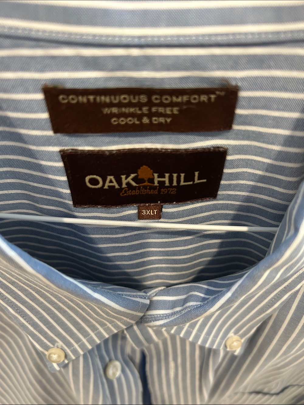 Oak Hill Blue Stripe Men’s Button-Down Shirt - Picture 2 of 4